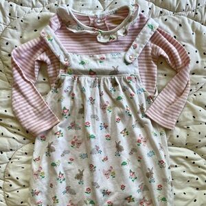 Baby boden pink and White Striped Baby romper